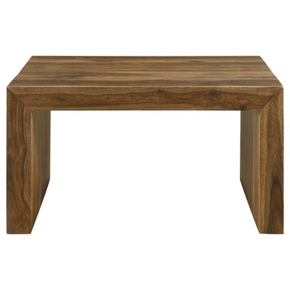 Odilia Square Solid Wood Coffee Table in Auburn