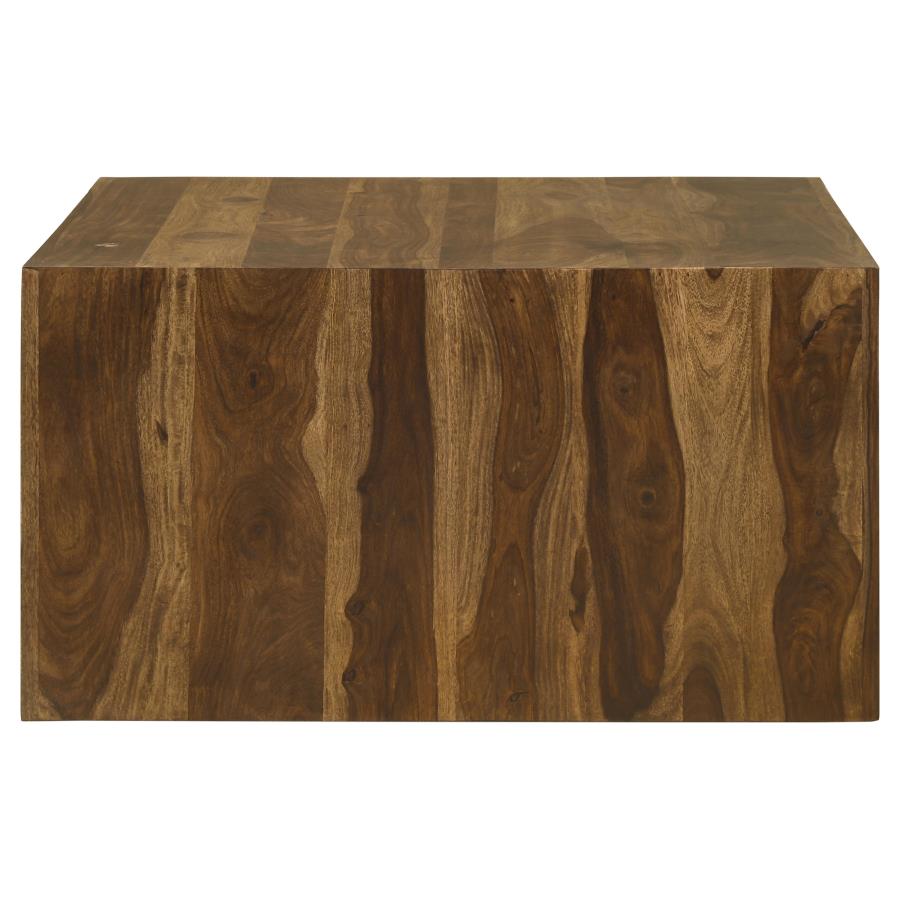 Odilia Square Solid Wood Coffee Table in Auburn