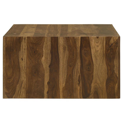 Odilia Square Solid Wood Coffee Table in Auburn