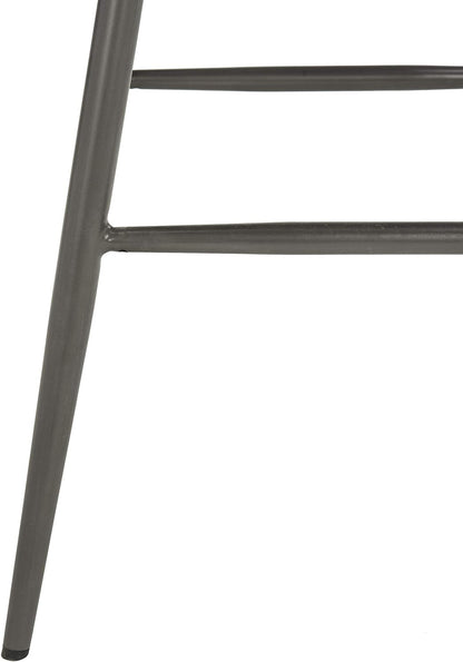 Aster Set of 2 Brown Tufted Bar Stools – PU Leather, Retro