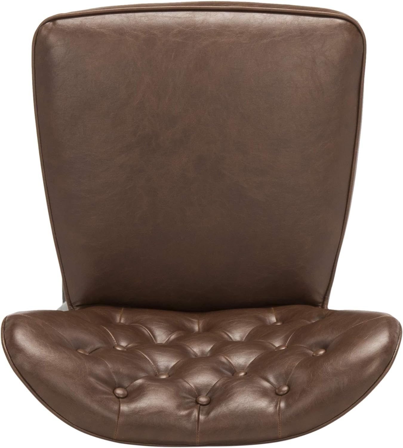 Aster Set of 2 Brown Tufted Bar Stools – PU Leather, Retro