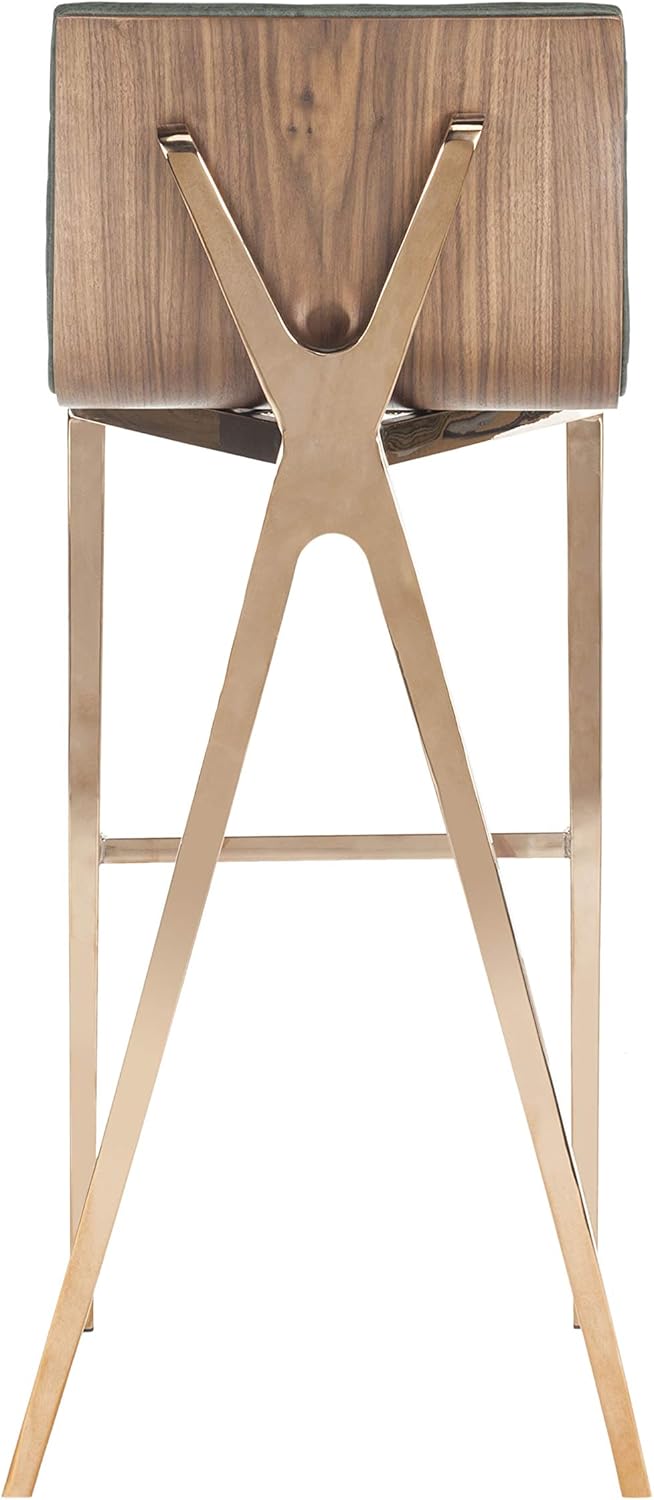 Mckay Bar Stool Ash Green – Retro Faux Leather Stool