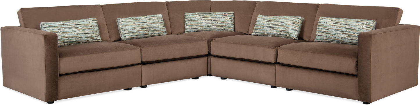 Cobble Hill Sectional with Ottoman – Chocolate Brown