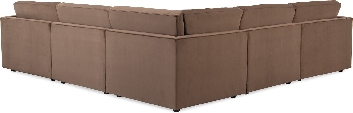 Cobble Hill Sectional with Ottoman – Chocolate Brown