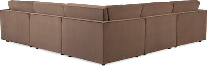Cobble Hill Sectional with Ottoman – Chocolate Brown