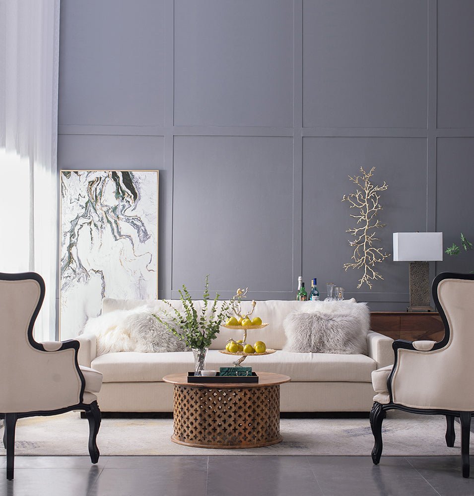 Atelier 2-Tier Serving Plates with Marble and Gold Birds