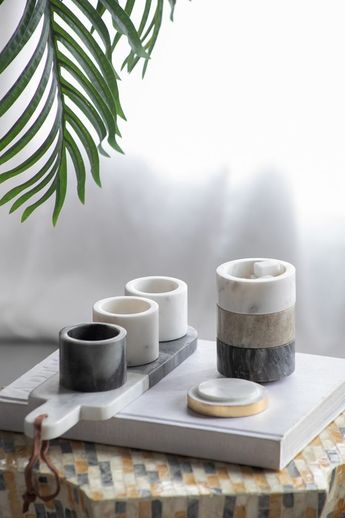 Ketch 3-Tier Marble Stacking Jars Lid – Black, White, Brown