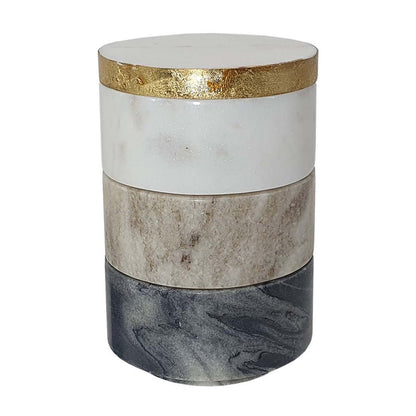 Ketch 3-Tier Marble Stacking Jars Lid – Black, White, Brown