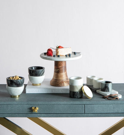 Ketch 3-Tier Marble Stacking Jars Lid – Black, White, Brown