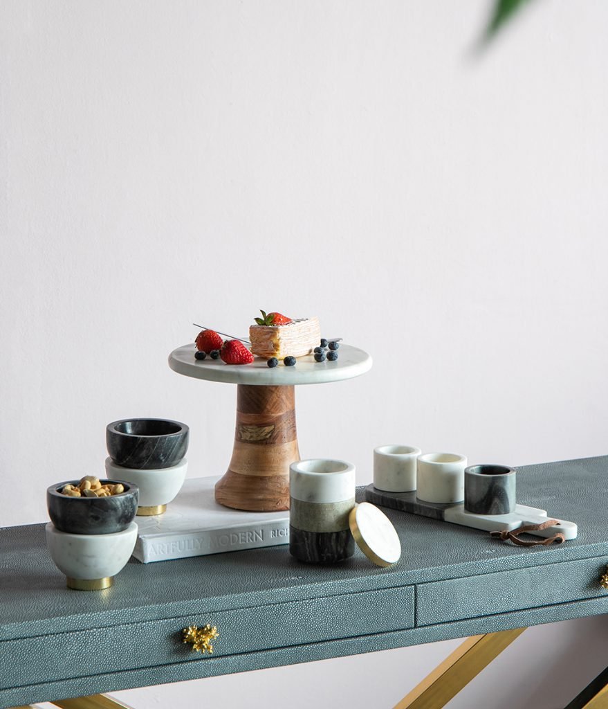 Ketch 3-Tier Marble Stacking Jars Lid – Black, White, Brown