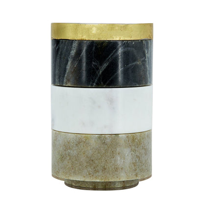 Ketch 3-Tier Marble Stacking Jars Lid – Black, White, Brown