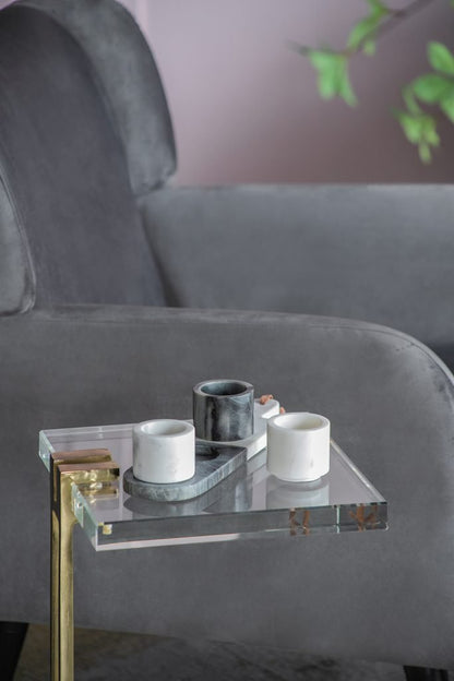 Jayce Marble Condiment Cups & Tray Set of 4 for Serving