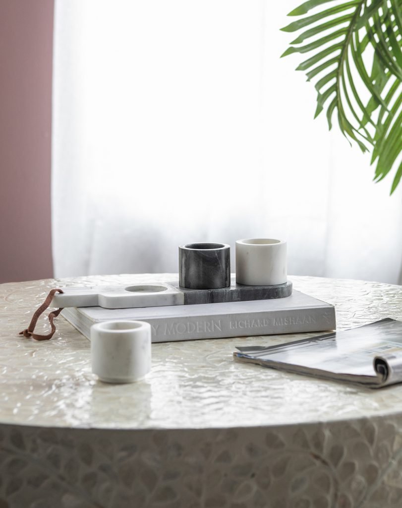 Jayce Marble Condiment Cups & Tray Set of 4 for Serving