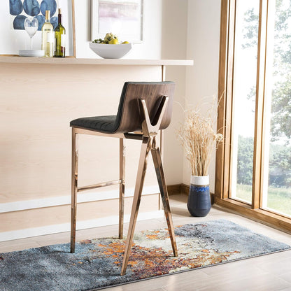 Mckay Bar Stool Ash Green – Retro Faux Leather Stool