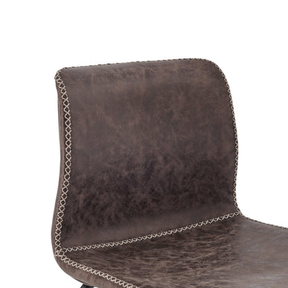 Jayden PU Counter Stool – Vintage Coffee Brown, Set of 2