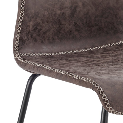 Jayden PU Counter Stool – Vintage Coffee Brown, Set of 2