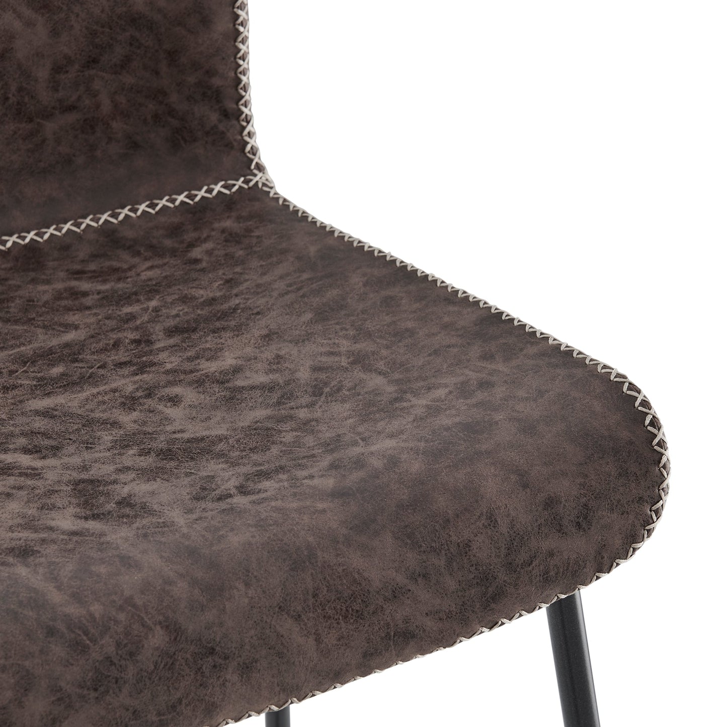 Jayden PU Counter Stool – Vintage Coffee Brown, Set of 2