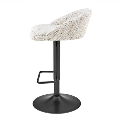 Jorrell Gaslift Swivel Bar Stool – Zenith White Fabric