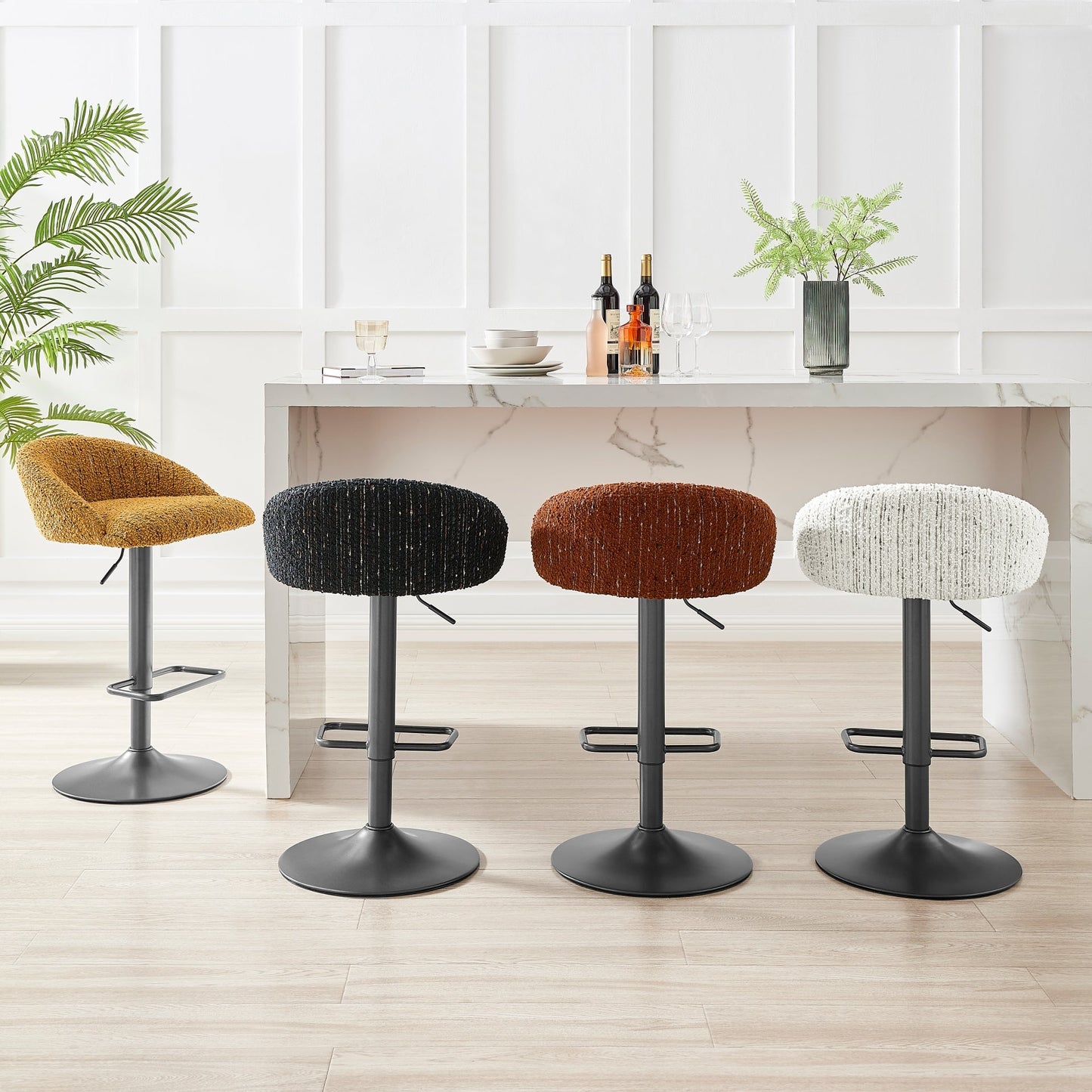 Jorrell Gaslift Swivel Bar Stool – Zenith Black Fabric