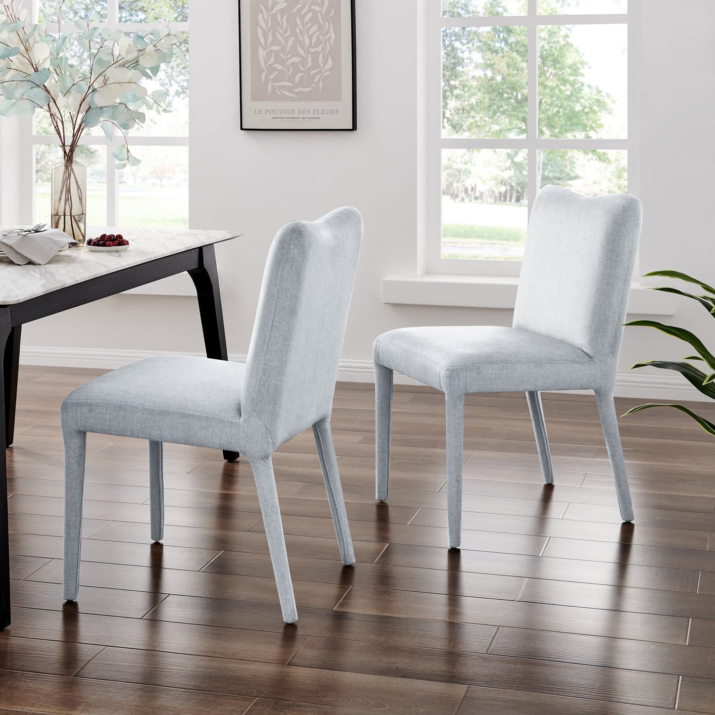 Alder Set of 2 Velvet Dining Chair in Zen Gray