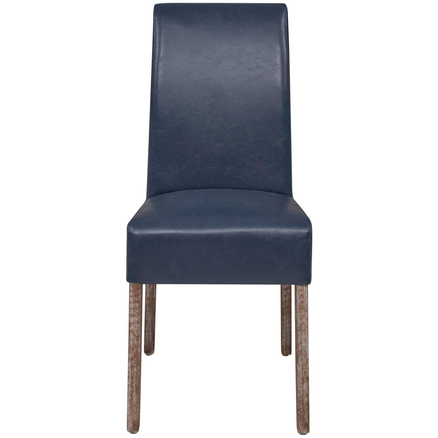 Valencia Set of 2 Leather Dining Chairs in Vintage Blue