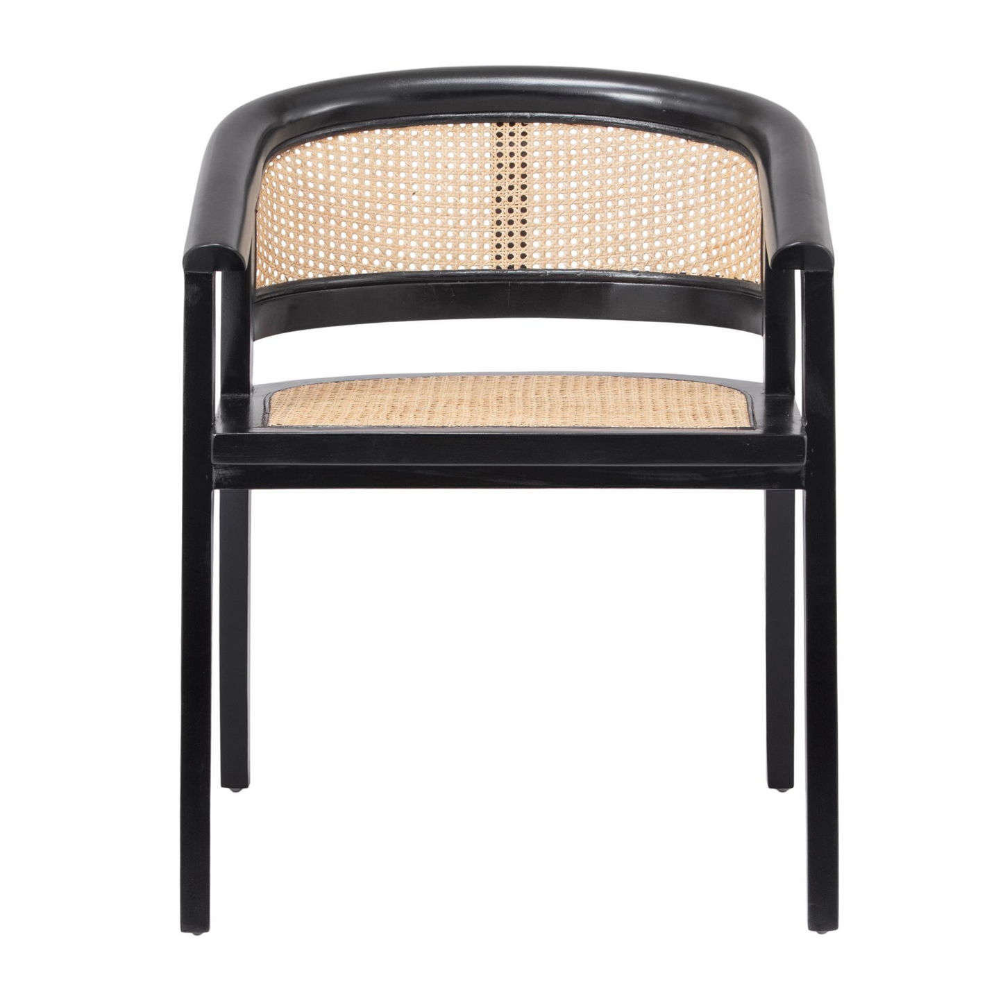Seine Mahogany Rattan Dining Chair in Black Natural
