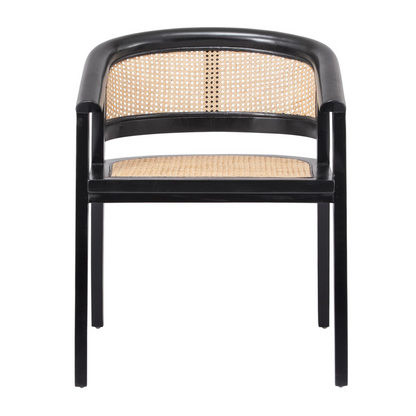 Seine Mahogany Rattan Dining Chair in Black Natural