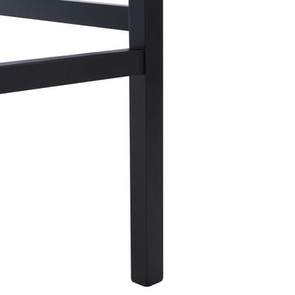 Saito Low Back Cane Bar Stool – Black Beech Wood, Natural