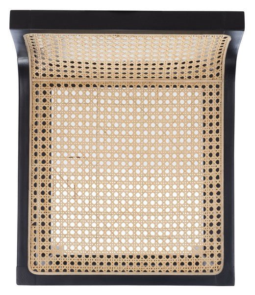 Saito Low Back Cane Bar Stool – Black Beech Wood, Natural