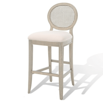 Karlee Rustic Grey Rattan Back Bar Stool Set of 2 – 43.5H
