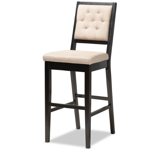Gideon Set of 2 Dark Brown & Sand Bar Stools – Modern Design