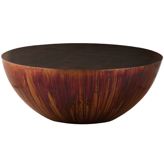 Patina Drum Coffee Table – Resin with Acid Washed Copper