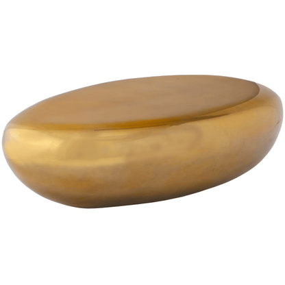 River Stone Coffee Table in Liquid Gold – Modern Organic 36″