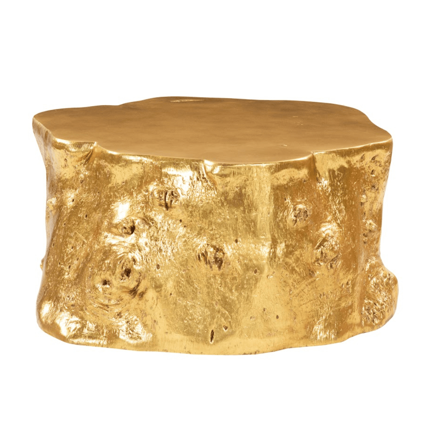 Log Coffee Table in Gold Leaf – Modern Organic 36″