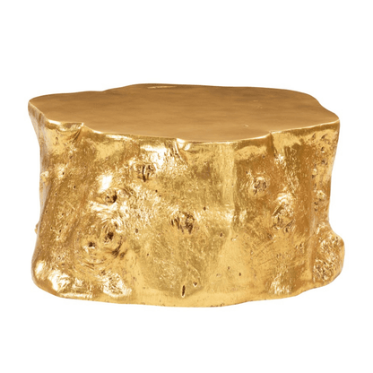Log Coffee Table in Gold Leaf – Modern Organic 36″