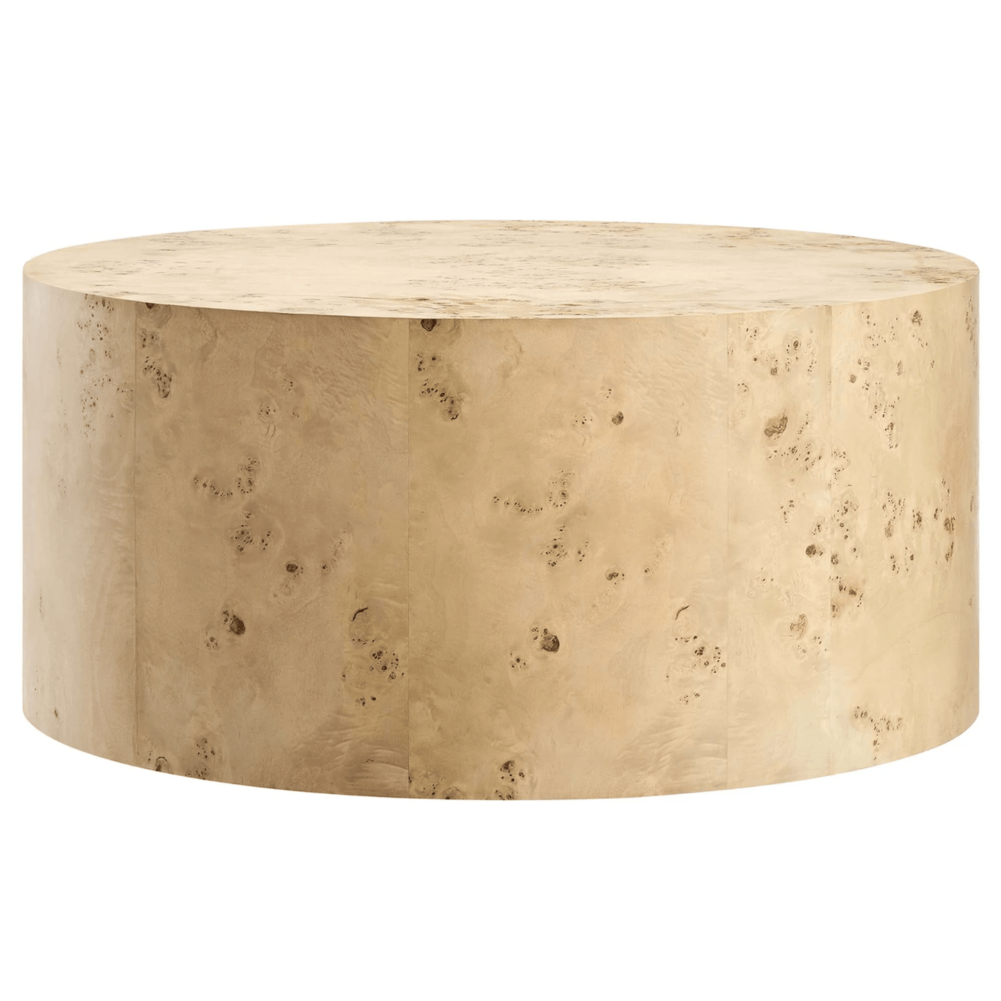 Cosmos Round Coffee Table in Natural Burl