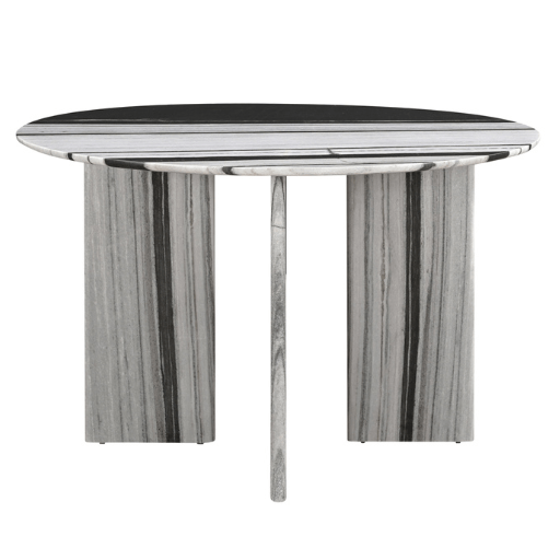 Celia Round Dining Table in White Panda Marble