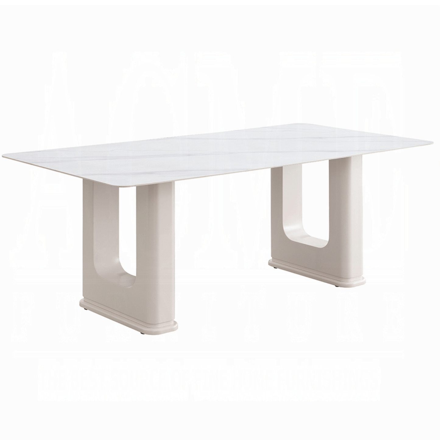 Kalam Rectangular Ceramic Dining Table – Beige Finish
