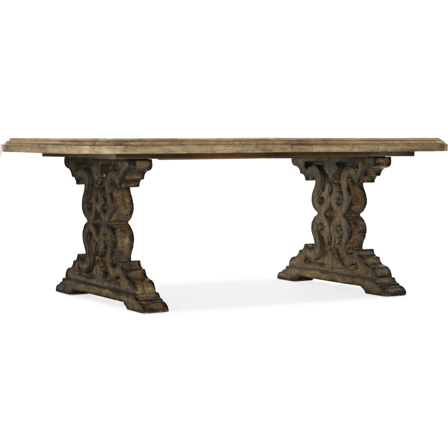La Grange Le Vieux Double Pedestal Table – Pecky Hickory