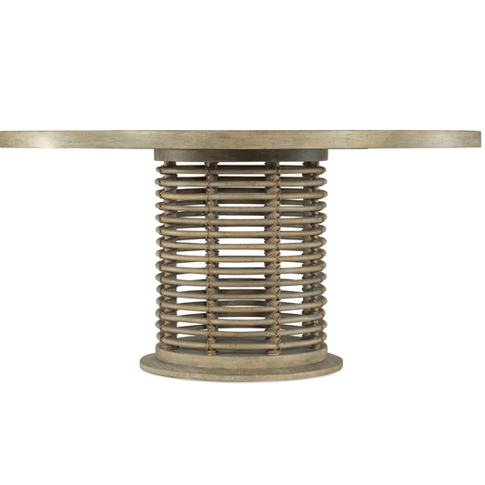 Surfrider 60 Round Rattan Dining Table – Driftwood Finish