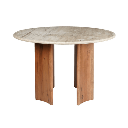 Trinsly Travertine Top Dining Table