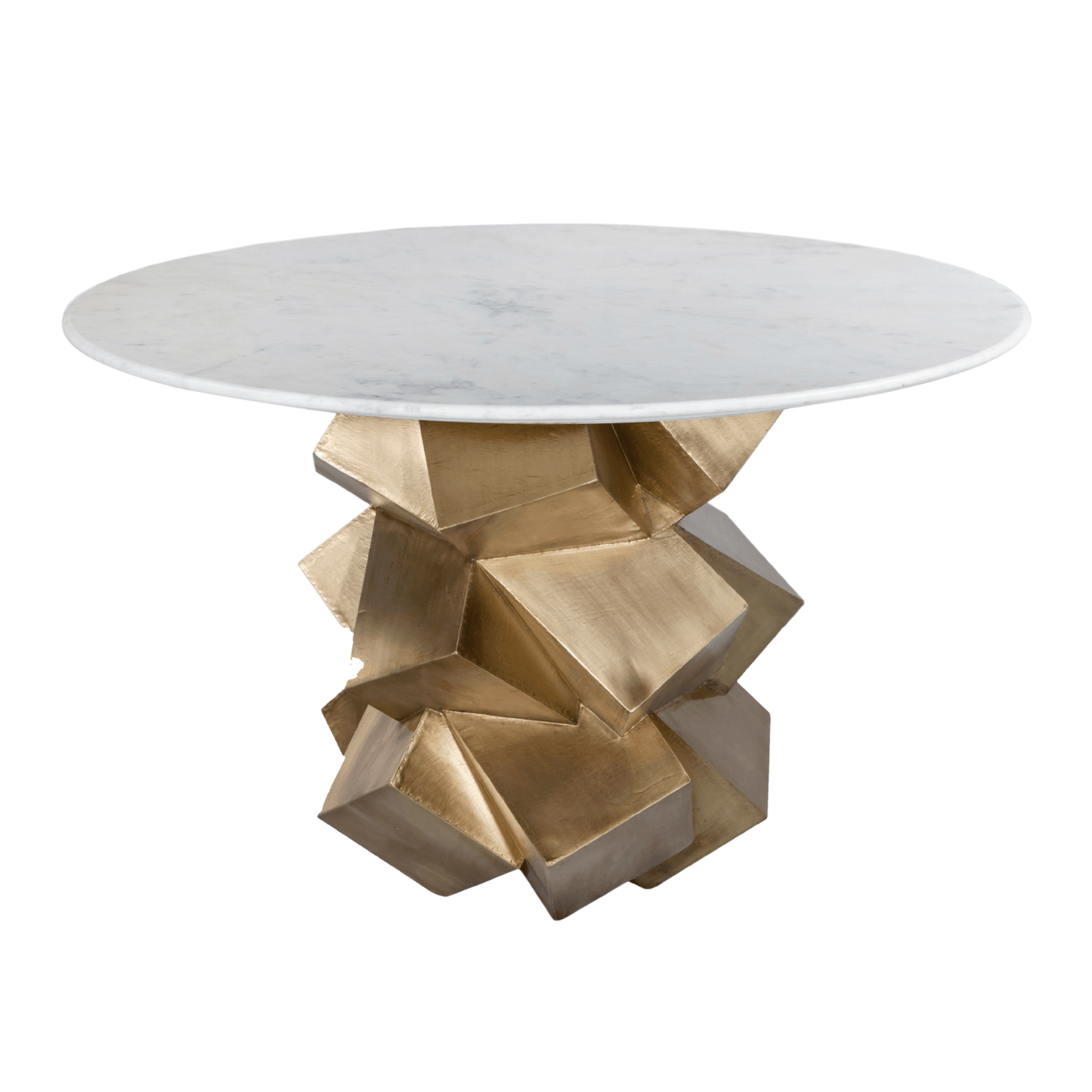 Walker Marble Top And Brass Base Dining Table