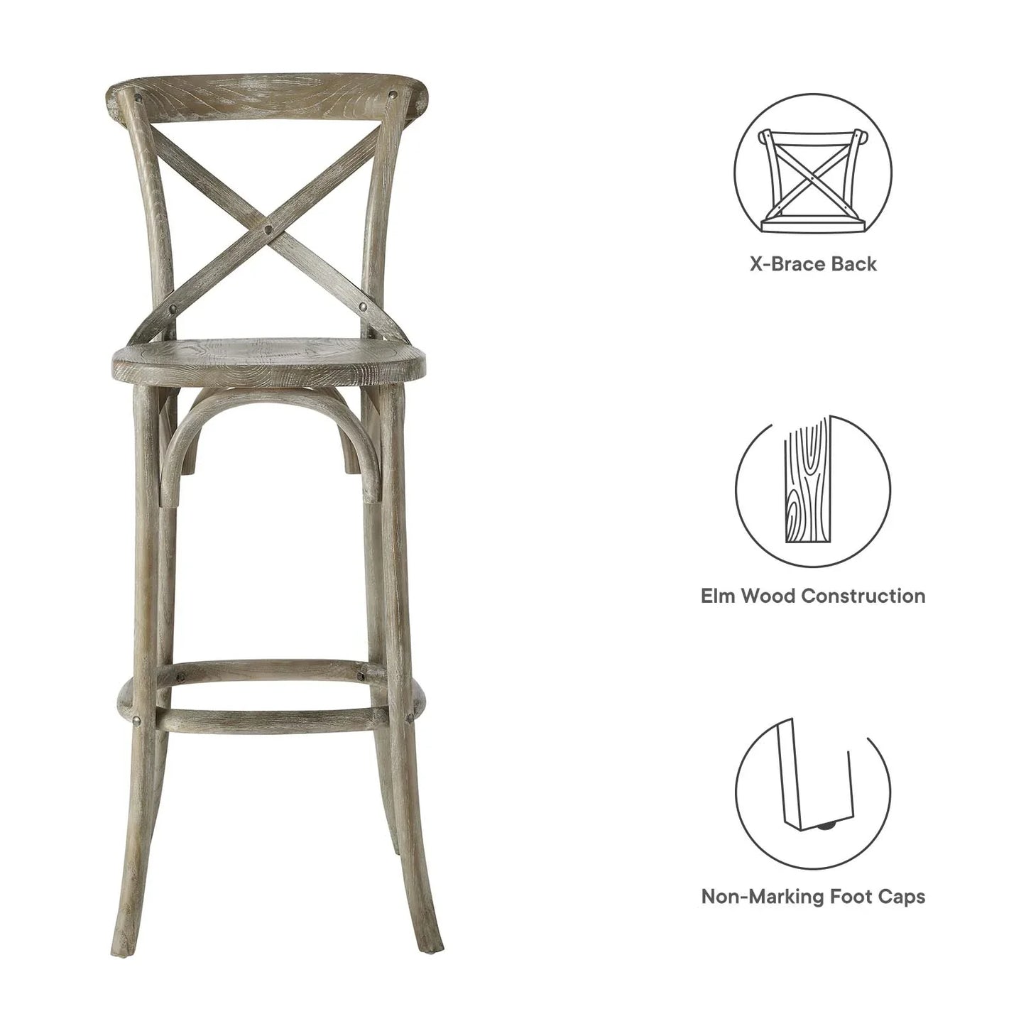 Gear Bar Stool in Gray