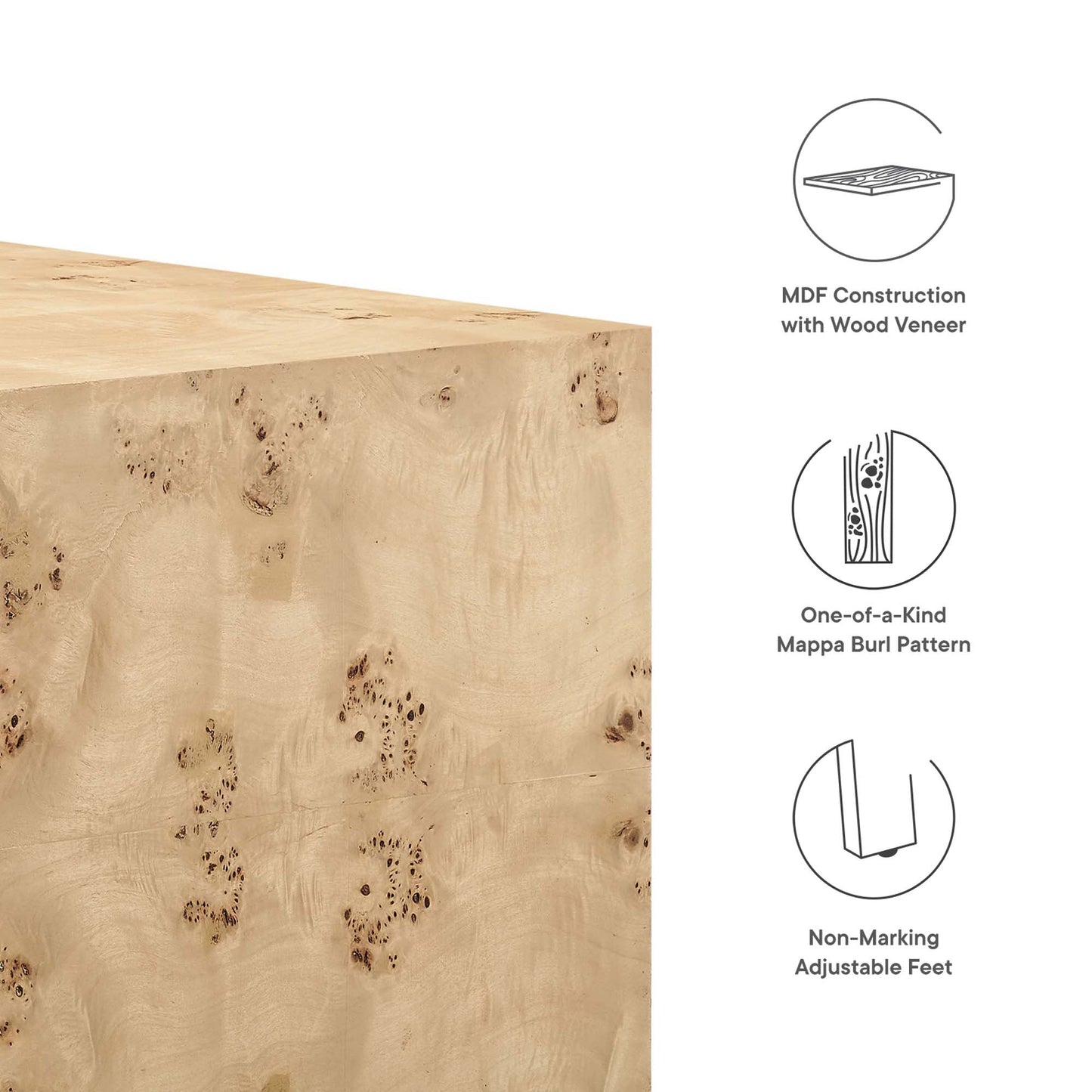 Cosmos Coffee Table in Natural Burl