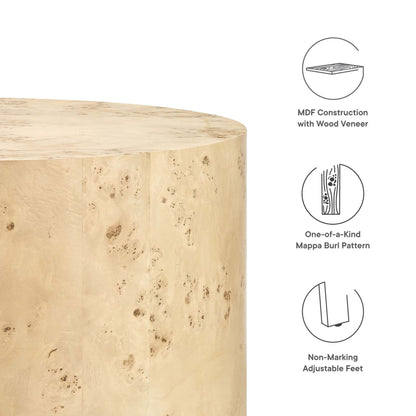 Cosmos Round Coffee Table in Natural Burl