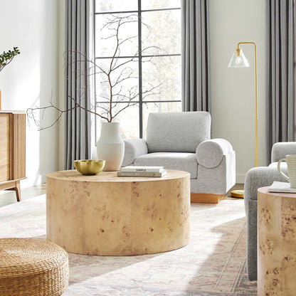 Cosmos Round Coffee Table in Natural Burl