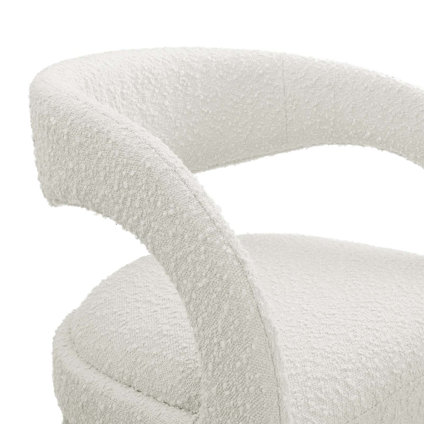 Pinnacle Set of 2 Boucle Upholstered Bar Stool in Ivory