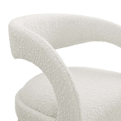 Pinnacle Set of 2 Boucle Upholstered Bar Stool in Ivory