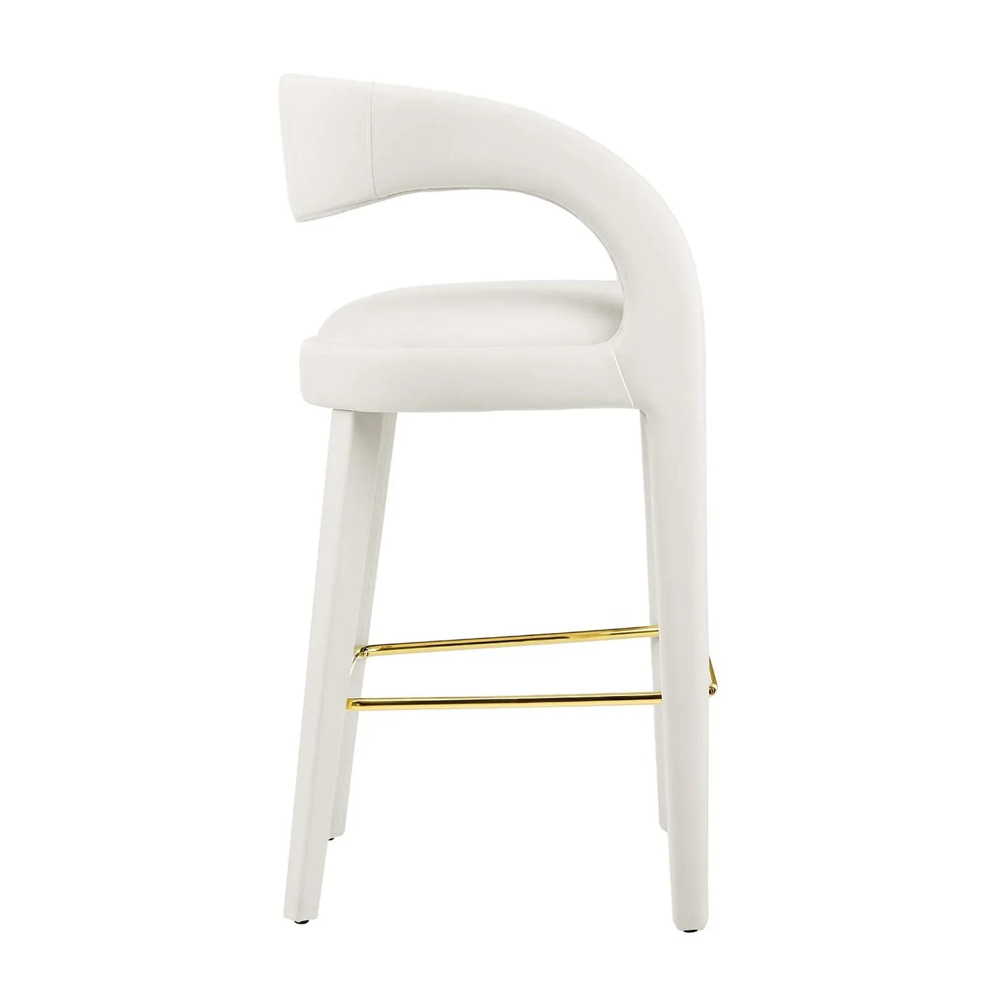 Pinnacle Set of 2 Performance Velvet Bar Stool in Ivory