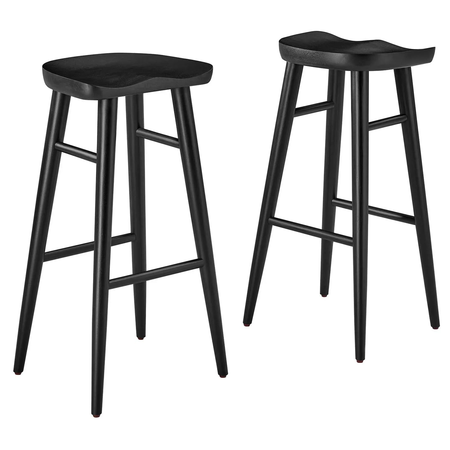 Saville Set of 2 Backless Bar Stools in Black